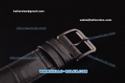 IWC Pilot's Chronograph Miyota Quartz PVD Case with White Dial and Black Leather Strap
