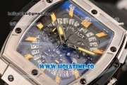 Hublot MP-06 Senna Chrono Miyota OS20 Quartz Steel Case with Yellow Stick Markers and Skeleton Dial