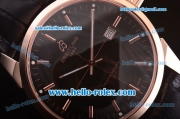 Breitling Transocean Asia 2892 Automatic Rose Gold Case with Black Dial and Black Leather Strap