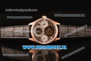 Zenith Chronomaster El Primero Tourbillon Manual Winding Rose Gold Case with Skeleton Dial and Black Leather Strap