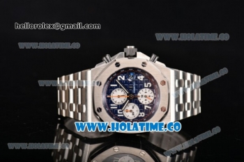 Audemars Piguet Royal Oak Offshore 2014 New Chrono Swiss Valjoux 7750 Automatic Steel Case/Bracelet with Blue Dial and White Arabic Numeral Markers - 1:1 Original (NOOB)