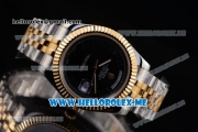 Rolex Day-Date II Asia Automatic Two Tone Case/Bracelet with Black Dial and Arabic Numeral Markers