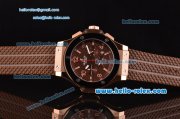 Hublot Big Bang Cappuccino Chronograph Miyota OS20 Quartz Rose Gold Case with Brown Rubber