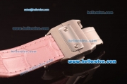 Cartier Santos 100 Swiss ETA 2671 Automatic Illustration Dial with Pink Leather Strap -1:1 Original