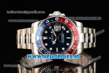 Rolex GTM-Master II 2836 Automatic Steel Case with Blue Dial Dots Markers and Steel Bracelet