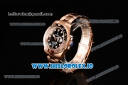 Rolex GTM-Master II 2836 Automatic Rose Gold Case with Black Dial Dots Markers and Steel Bracelet