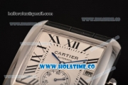 Cartier Tank MC Miyota 9015 Automatic Steel Case with White Dial and Roman Numeral Markers - 1:1 Original