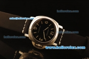 Panerai Luminor Base Pam 176M Swiss ETA 6497 Manual Winding Steel Case with Black Dial and Black Leather Strap - 1:1 Original