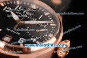 IWC Big Pilot Swiss Valjoux 7750-SHG Automatic Movement Rose Gold Case with Black Dial and Black Leather Strap