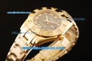 Rolex Datejust Automatic Movement Full Gold Chocolate Dial and Diamond Bezel-ETA Coating Case