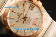 Omega Constellation Swiss Quartz Movement Steel Case with Rose Gold Marker/Bezel and Two Tone Strap