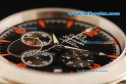 Omega Seamaster Chronograph Miyota Quartz Movement Full Steel with Black Dial and Red Markers-Sapphire Glass