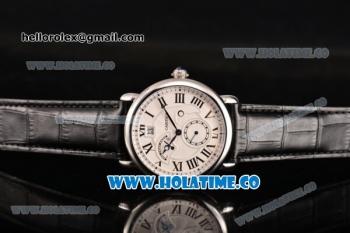 Cartier Rotonde Second Time Zone Day/Night Asia Manual Winding Steel Case with White Dial and Roman Numeral Markers