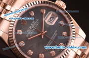 Rolex Datejust Oyster Pertual Automatic with MOP Dial and Full RG Case and RG Strap-ETACoating