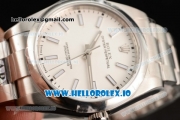 Rolex Oyster Perpetual Air King Clone Rolex 3135 Automatic Steel Case White Dial With Stick Markers Steel Bracelet - 1:1 Original(JF)