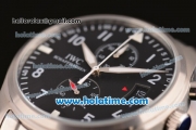 IWC Pilots Chrono Miyota Quartz Full Steel with Black Dial and White Arabic Numeral Markers