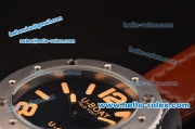 U-Boat Classico U-42 Asia 6497 Manual Winding Steel Case with Black Dial and Orange Markers - ETA Coating