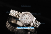 Rolex Datejust Automatic with Diamond Bezel,White MOP Dial and Diamond Marking-Lady Size