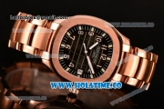Patek Philippe Aquanaut Miyota 9015 Automatic Full Rose Gold with Black Dial and Arabic Numeral Markers (BP)