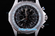 Breitling for Bentley Motors Working Chronograph Quartz with Black Dial and Black Leather Strap