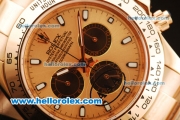 Rolex Daytona II Chronograph Swiss Valjoux 7750 Automatic Movement Full Rose Gold with Orange Dial and White Markers