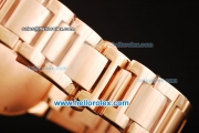 Cartier ballon bleu de Cartier Swiss Quartz Movement Rose Gold Case and Strap with Diamond Bezel and Black Roman Numerals