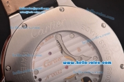 Cartier Ballon Bleu Tourbillon Seagull St8001 Tourbillon Manual Winding Diamond Bezel with White Dial