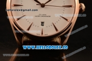 Omega De Ville Tresor Master Co-Axial Clone 8800 Automatic Rose Gold Case with White Dial and Brown Leather Strap - (YF)