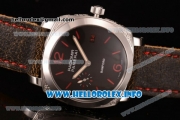 Panerai Radiomir 1940 3 Days Bamford PAM 514 Clone P.9000 Automatic Steel Case with Black Dial and Brown Leather Strap (KW)