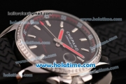 Chopard Alfa Romeo Miyota OS2035 Quartz Steel Case with Black Dial Diamond Bezel and Stick Markers