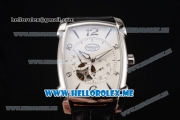 Parmigiani Kalpa Miyota 9015 Automatic Steel Case with White Dial and Black Leather Strap Stick/Arabic Numeral Markers