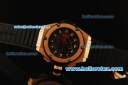 Hublot Big Bang Automatic Movement 7750 Coating Case with Rose Gold Bezel and Black Rubber Strap