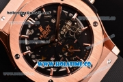 Hublot Classic Fusion Asia 6497 Manual Winding Rose Gold Case with Skeleton Dial and Stick Markers