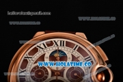 Cartier Ballon Bleu De Tourbillon Moonphase Asia Automatic Rose Gold Case with Brown Dial and Roman Numeral Markers