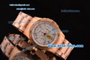 Ferrari Chronograph Miyota OS20 Quartz Rose Gold Case with Stick Markers White Dial and Rose Gold Strap