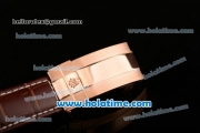 Rolex Daytona Chrono Swiss Valjoux 7750-SHG Automatic Rose Gold Case with Black Ceramic Bezel and Whtie Dial
