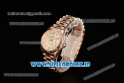 Rolex Datejust Swiss ETA 2671 Automatic Rose Gold Case with Yellow Dial Diamonds Markers and Rose Gold Bracelet (BP)