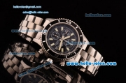 Breitling Superocean Chrono II Swiss Valjoux 7750-SHG Automatic Steel Case PVD Bezel with Steel Strap Black Dial Stick Markers-White Hands