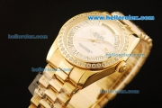 Rolex Day-Date Automatic Full Gold with Diamond Bezel and White MOP/Diamond Dial