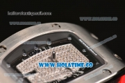 Richard Mille RM007 Miyota 6T51 Automatic Steel Case with Diamonds Dial and Red Rubber Strap