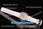 SevenFriday P1-2 Japanese Miyota 8215 Automatic Steel Case with White Dial and White Leather Strap