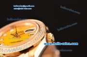 Rolex Datejust Lady Pearlmaster 2813 Automatic Gold Case with Diamond Markers and Diamond Bezel ETA Coating