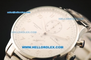 IWC Portuguese Chronograph Miyota Quartz Movement Steel Case with White Dial and Steel Strap