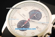 IWC Portuguese Yacht Club Quartz Movement Steel Case with White Dial and Black Rubber Strap