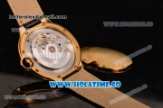 Cartier Ballon Bleu De Large Swiss ETA 2824 Automatic Yellow Gold Case with Silver Dial and Black Markers