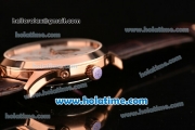 Jaeger-LECoultre Master Asia Automatic Rose Gold Case with Brown Leather Strap and White Dial