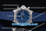 Breitling Avenger Seawolf Chrono Miyota OS10 Quartz Steel Case with Blue Dial Blue Rubber Strap and Stick Markers