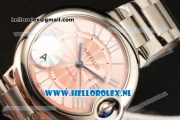 Cartier Ballon Bleu De Medium Swiss ETA 2671 Automatic Steel Case Pink Dial Roman Numeral Markers and Steel Bracelet - 1:1 Original