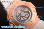 Hublot Big Bang Diamond Bezel Hub4100 Rose Gold Case with White Dial and White Rubber Strap-1:1 Original