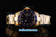 Rolex Submariner Automatic Movement Full Gold with Blue Dial and Bezel